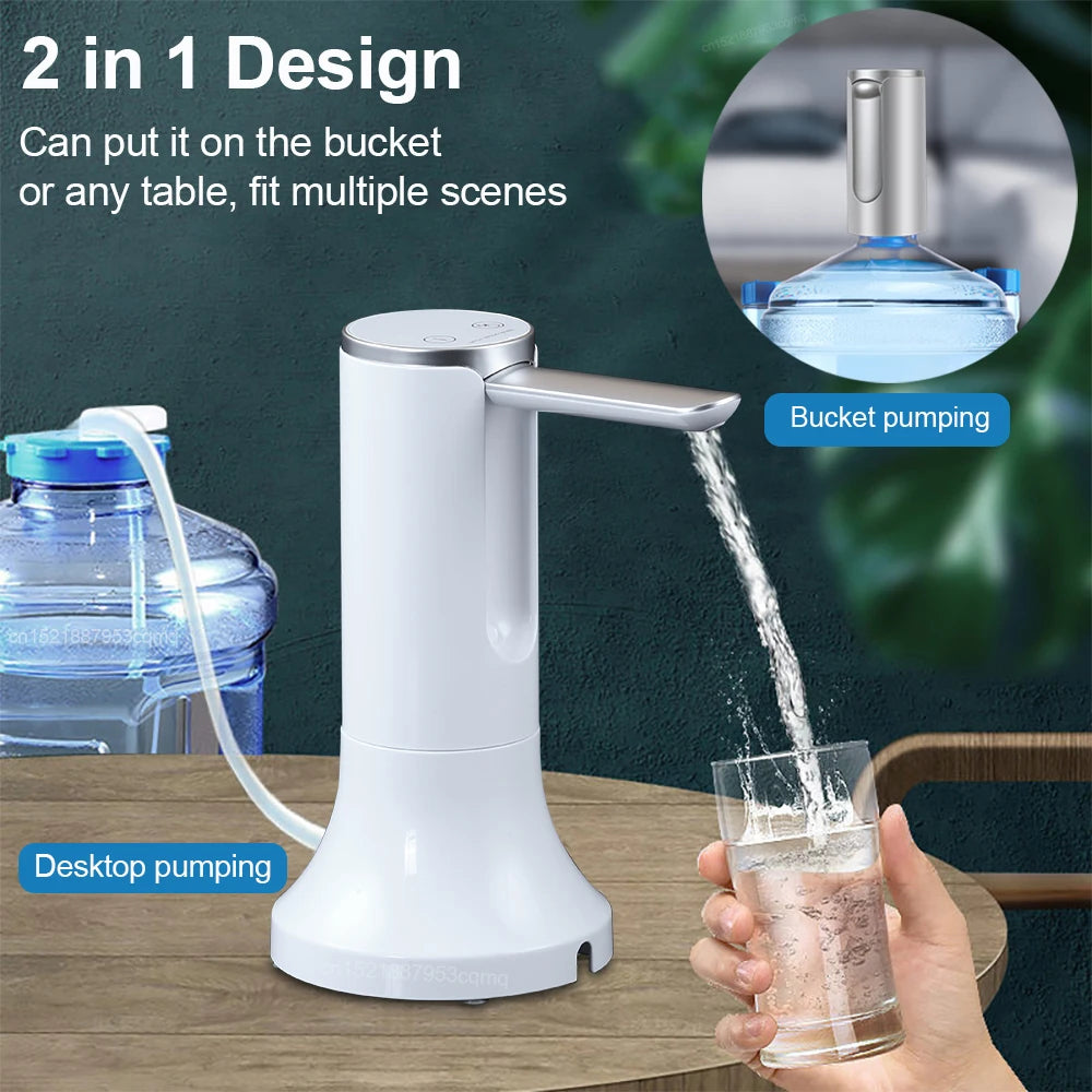 white foldable water pump glass