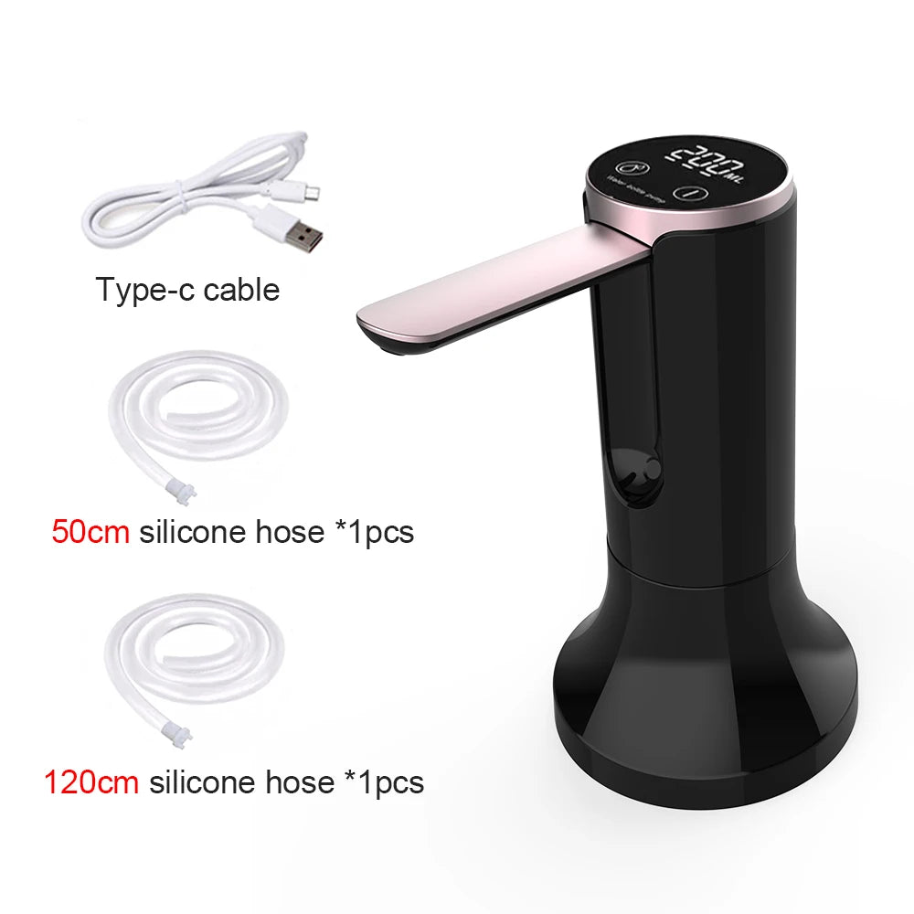 black foldable water pump type-c cable charger