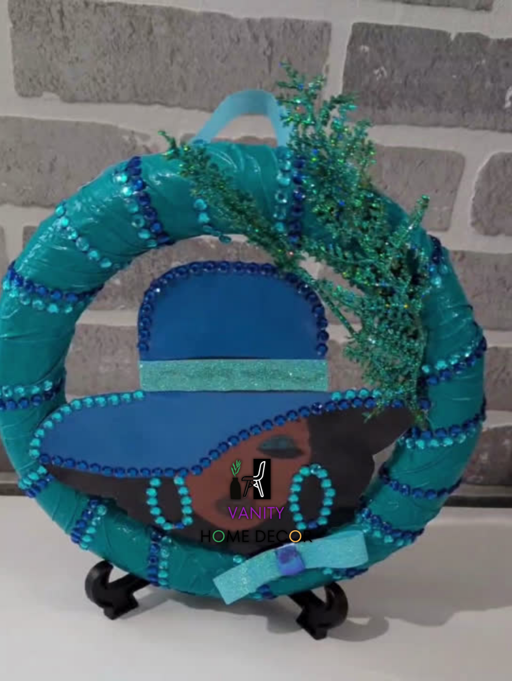 Handmade Lady Sky Blue Wreath
