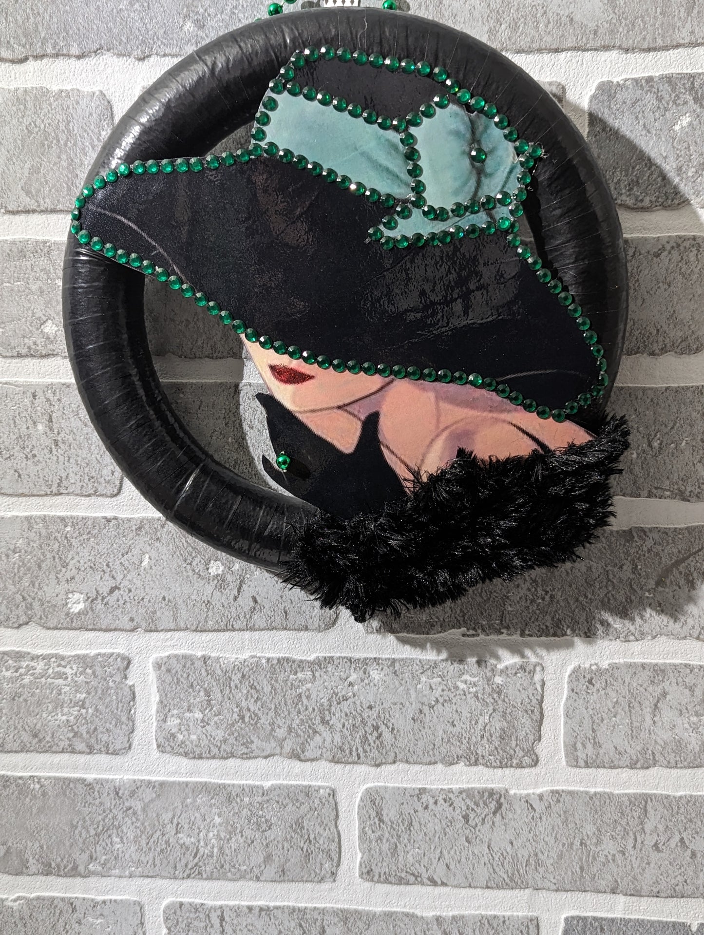 Custom Lady Black Green Wreath