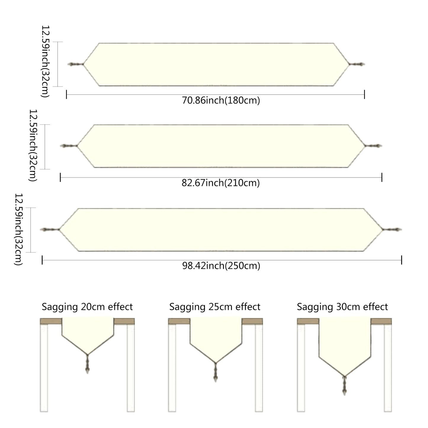 Beige Tassel Table Runner