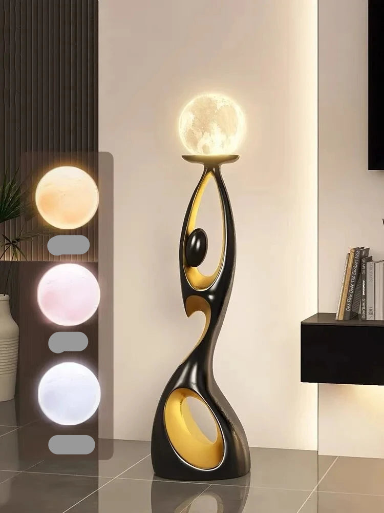 Luxury LED Resin Sculpture Floor Lamp – Artistic Home Décor Light a