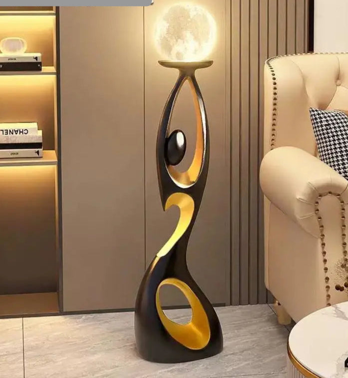 Luxury LED Resin Sculpture Floor Lamp – Artistic Home Décor Light b