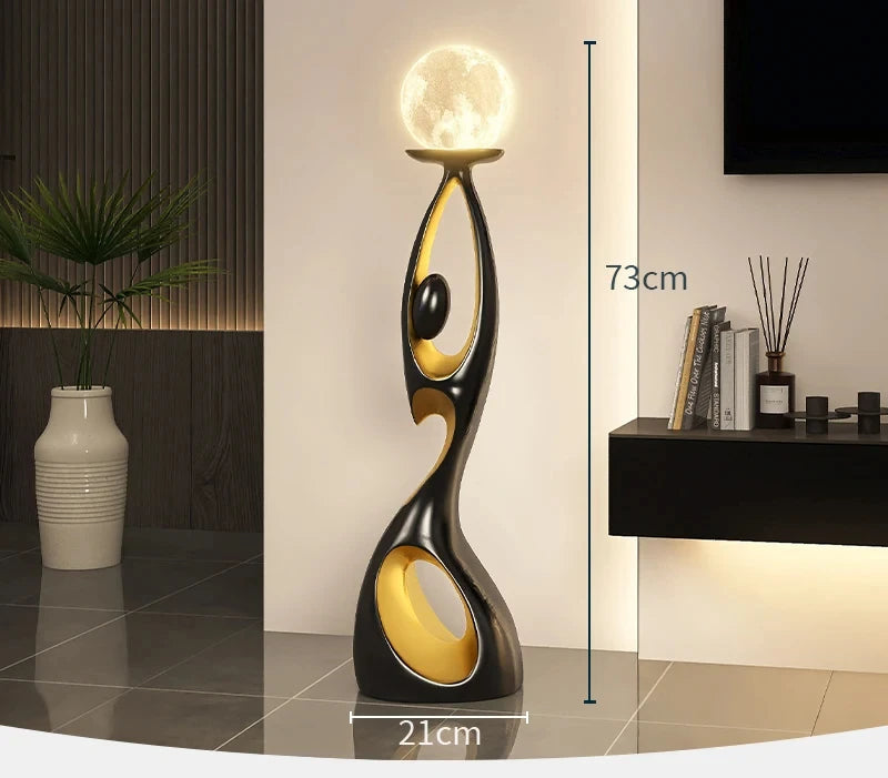 Luxury LED Resin Sculpture Floor Lamp – Artistic Home Décor Light d