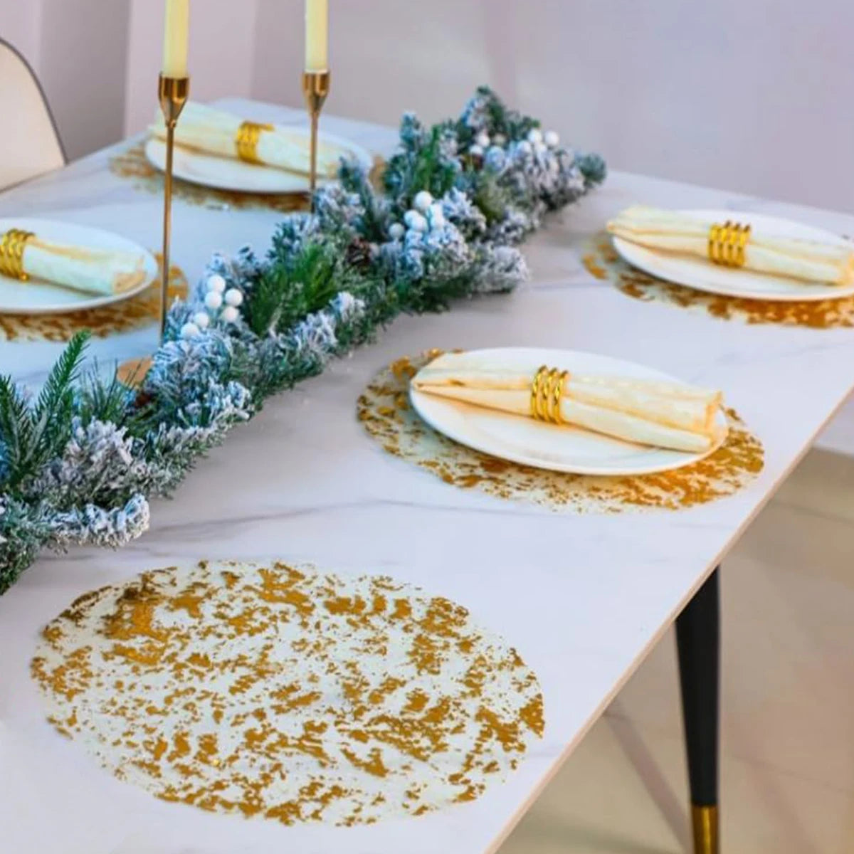 Round Gold Placemats