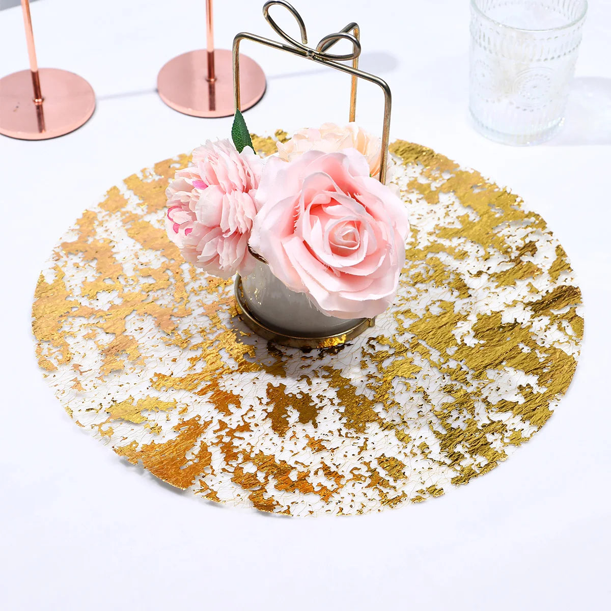 Round Gold Placemats