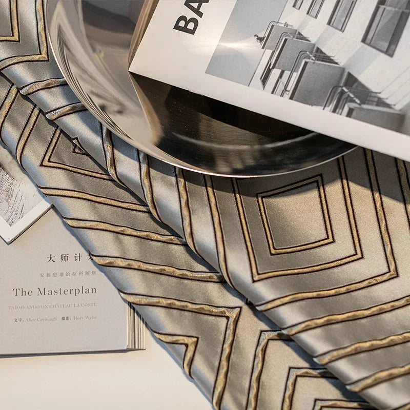 Gray Diamond Jacquard Blackout Curtain