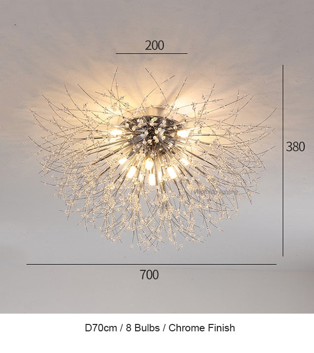 Crystal Firework Silver Pendant Chandelier