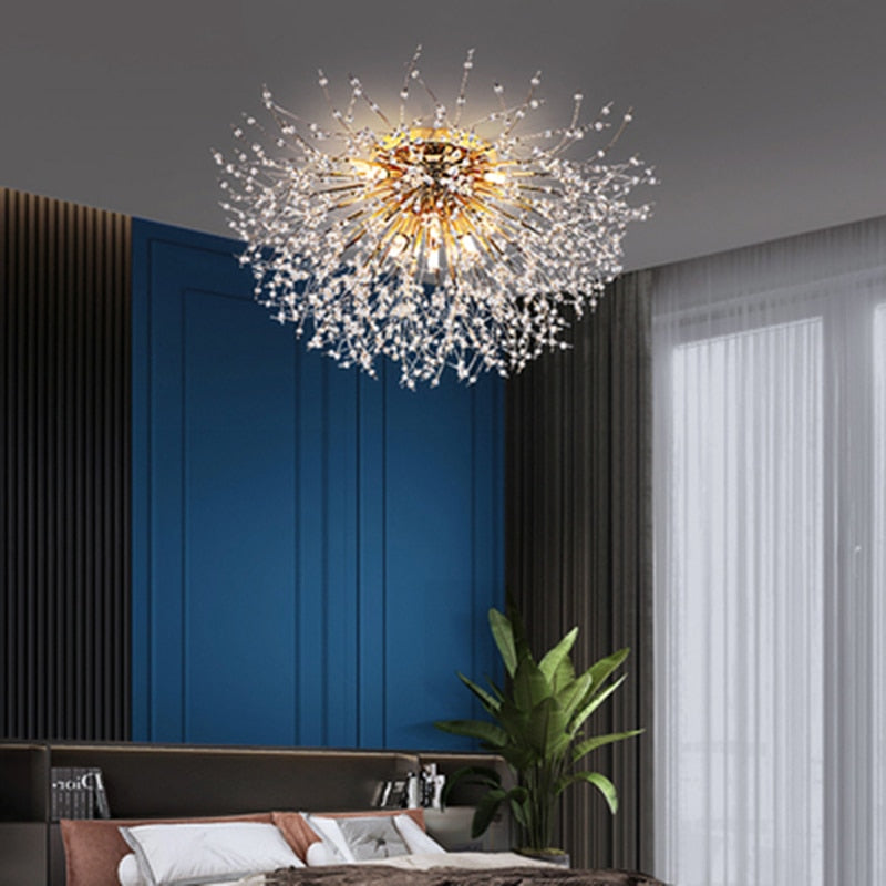 Crystal Firework Silver Pendant Chandelier