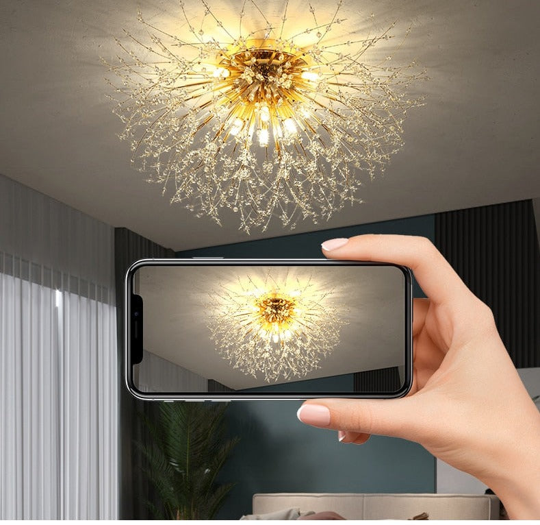 Crystal Firework Silver Pendant Chandelier