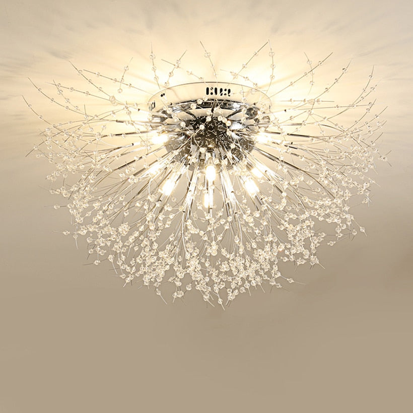 Crystal Firework Silver Pendant Chandelier