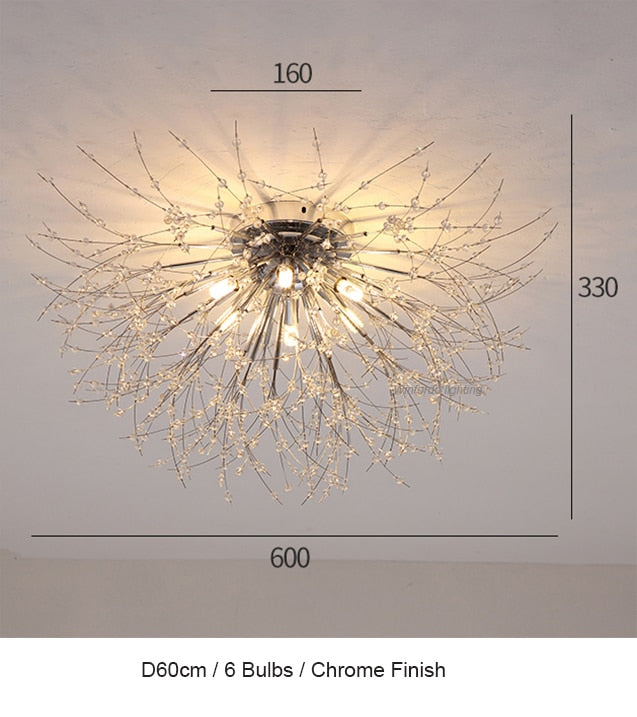 Crystal Firework Silver Pendant Chandelier