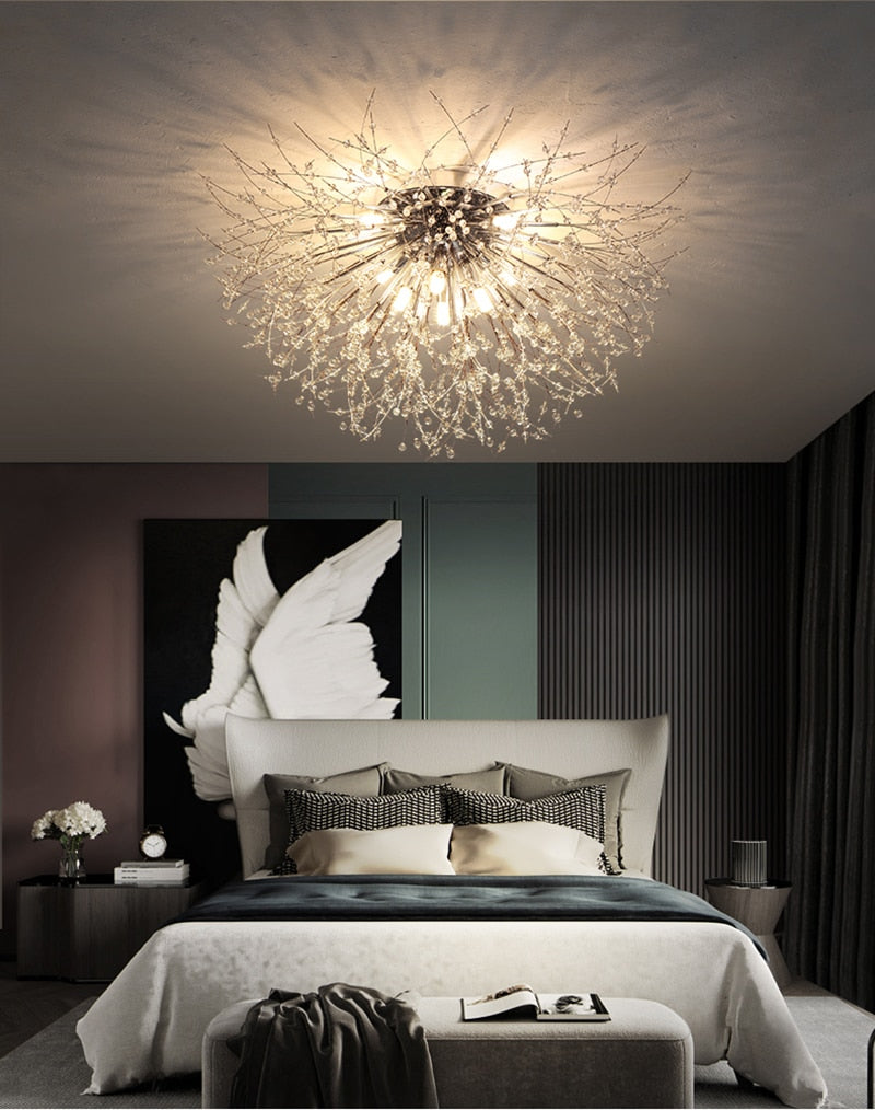 Crystal Firework Silver Pendant Chandelier
