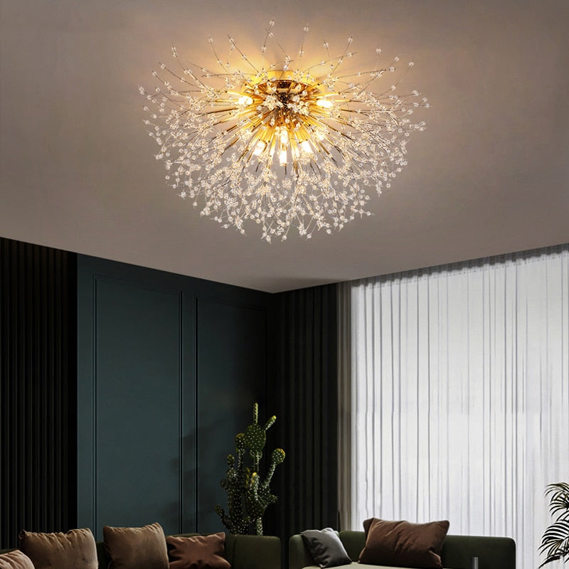 Crystal Firework Silver Pendant Chandelier