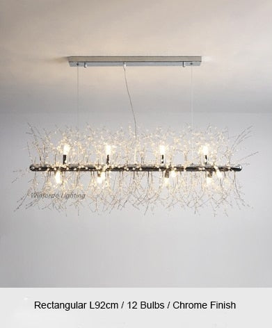 Crystal Firework Silver Pendant Chandelier