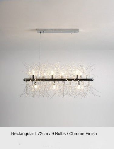 Crystal Firework Silver Pendant Chandelier