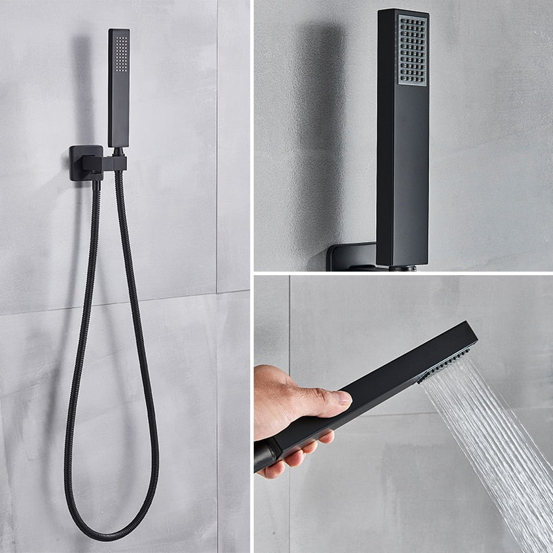 Black Shower Wall Mounted Faucet Mixer