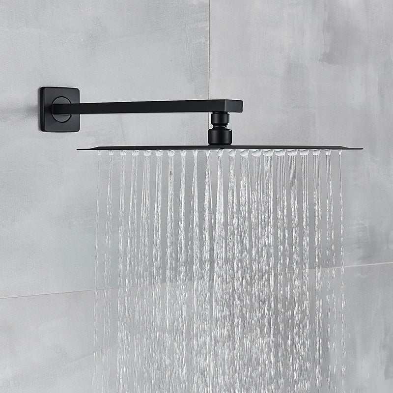 Black Shower Wall Mounted Faucet Mixer