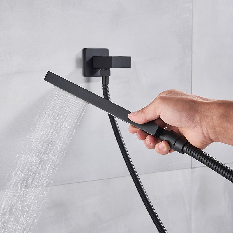 Black Shower Wall Mounted Faucet Mixer