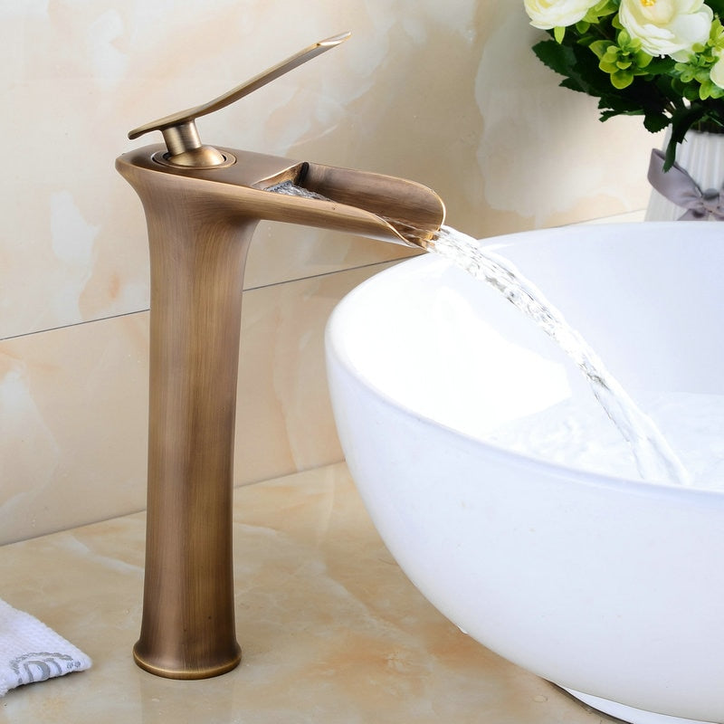 Hot & Cold Mixer Antique Waterfall Faucet
