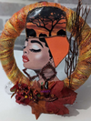 Handmade Orange Lady Wreath