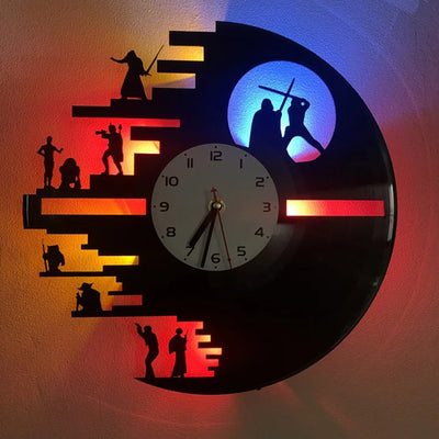 Creative Planet LED Wall Lamp & Clock – Remote-Controlled Night Light b