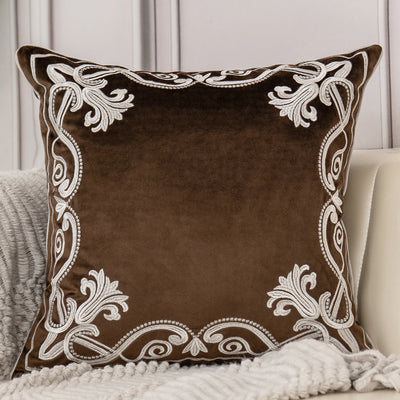 Luxury European Flowers Embroidery Throw Pillow Case