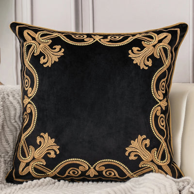Luxury European Flowers Embroidery Throw Pillow Case