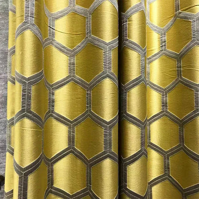 Gold Geometric Pattern Blackout Curtain