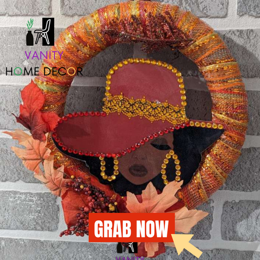Handmade Lady Orange Wreath Vanity Home Decor