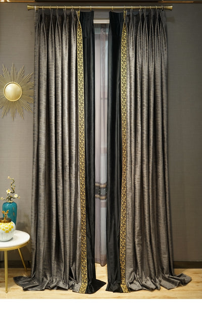 Blackout Luxury Tulle Grey Curtain