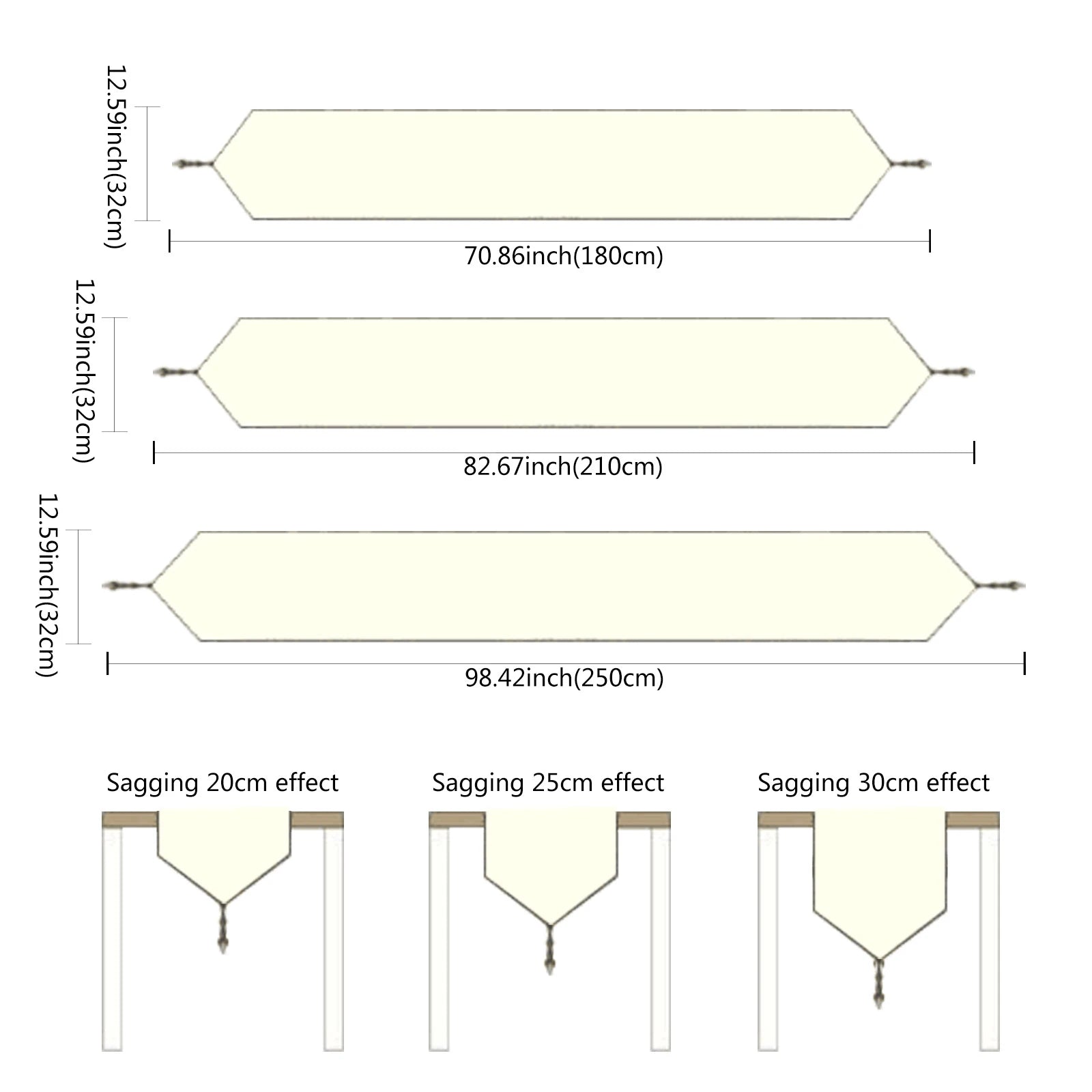 Beige Tassel Table Runner