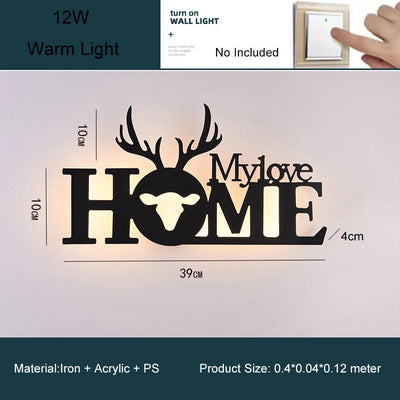 Modern Acrylic LED Wall Lamp – 18W Wall-Mounted Letter Light Dimension