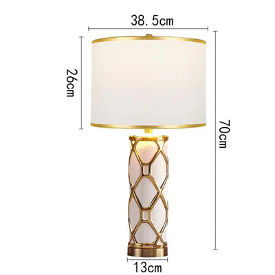 Modern White Ceramic Table Lamp – Remote-Controlled Decorative Lighting c
