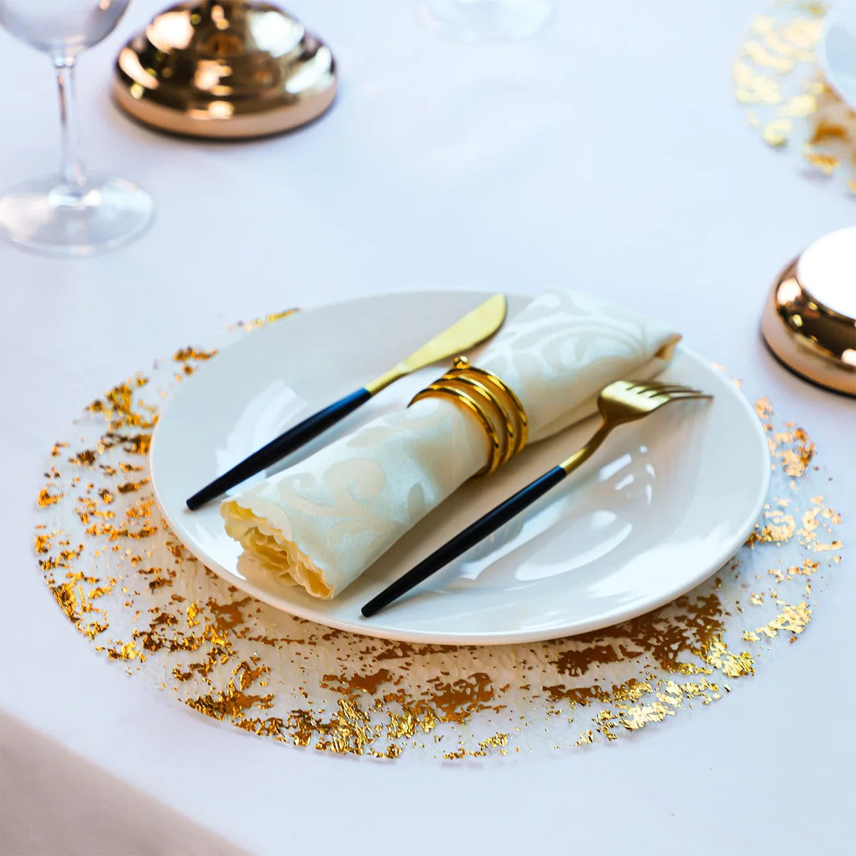 Round Gold Placemats