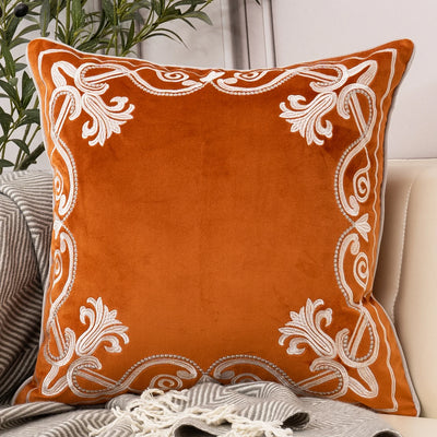 Luxury European Flowers Embroidery Throw Pillow Case