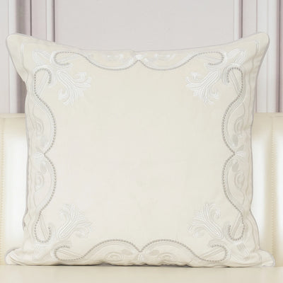 Luxury European Flowers Embroidery Throw Pillow Case