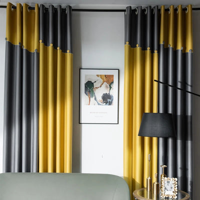 Modern Splicing Thickened Shading Curtain