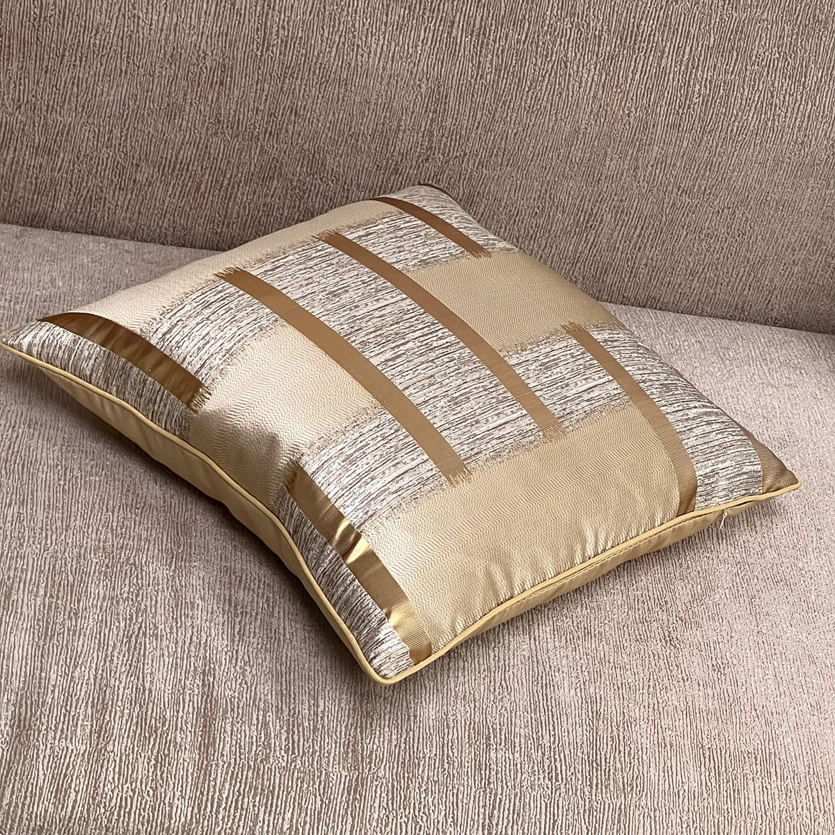 Shiny Gold Stripe Decoration Pillowcase