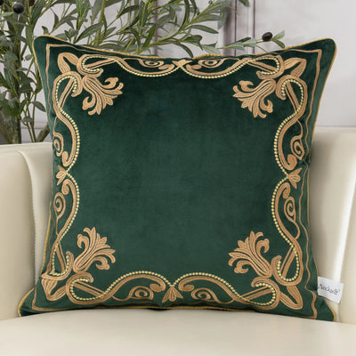 Luxury European Flowers Embroidery Throw Pillow Case