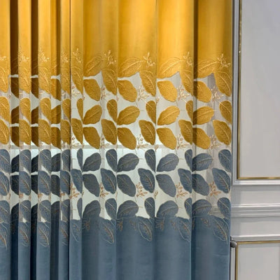 Nordic Leaf Semi-Blackout Curtain