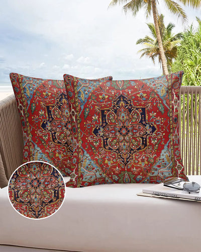 Vintage Boho Indian Floral Pillowcase Set – Waterproof Decorative Cushion Covers