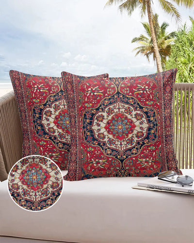 Vintage Boho Indian Floral Pillowcase Set – Waterproof Decorative Cushion Covers
