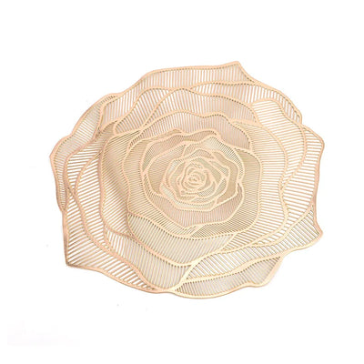 Waterproof PVC Round Placemats – Bronzing Non-Slip Dining Set d