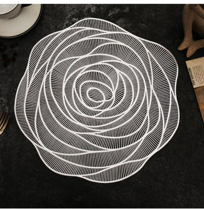 Waterproof PVC Round Placemats – Bronzing Non-Slip Dining Set e