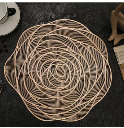 Waterproof PVC Round Placemats – Bronzing Non-Slip Dining Set f
