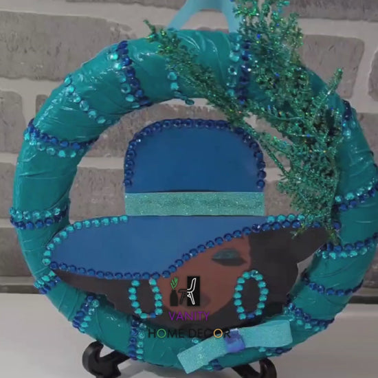 Handmade Lady Sky Blue Wreath