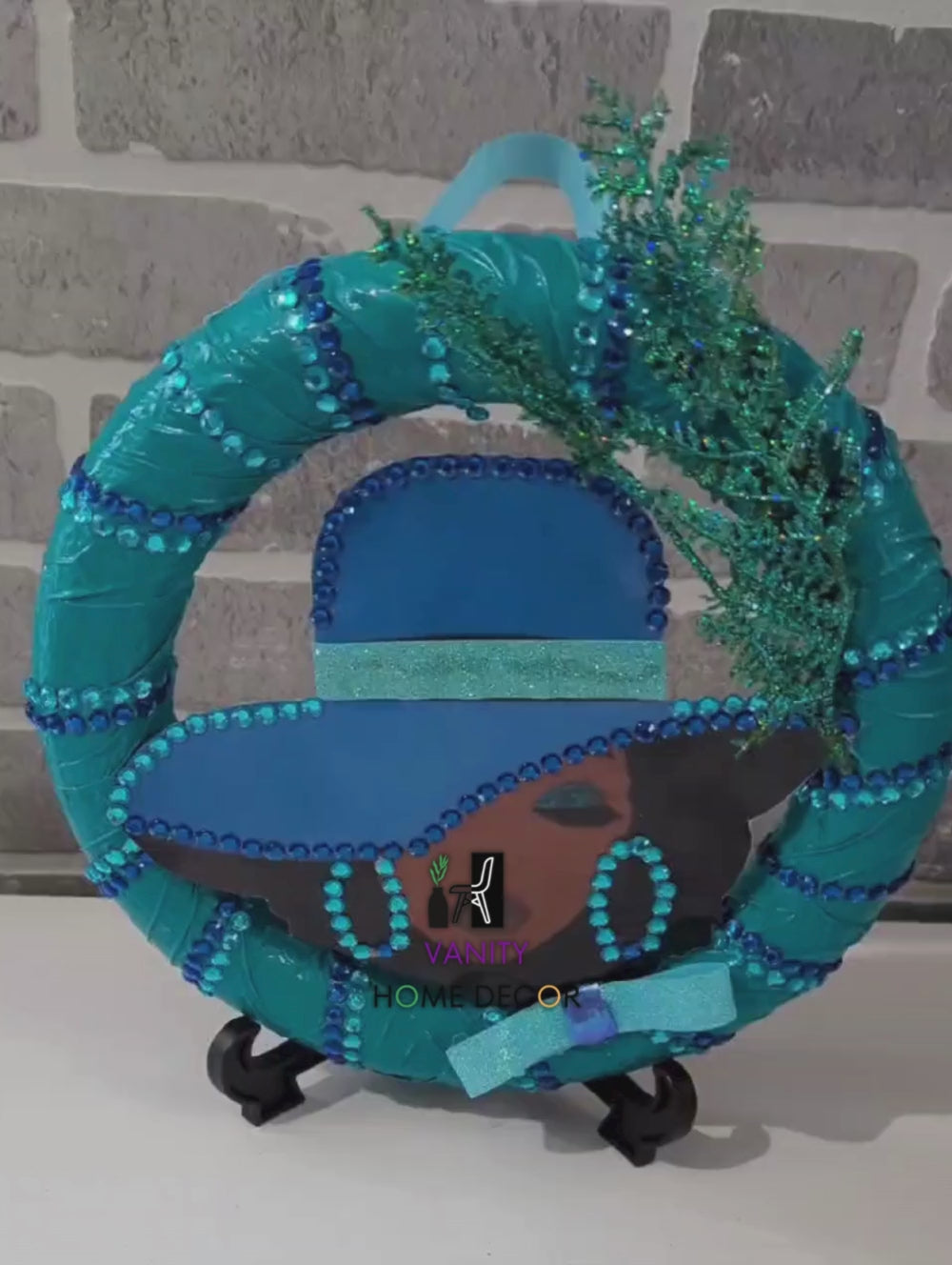 Handmade Lady Sky Blue Wreath