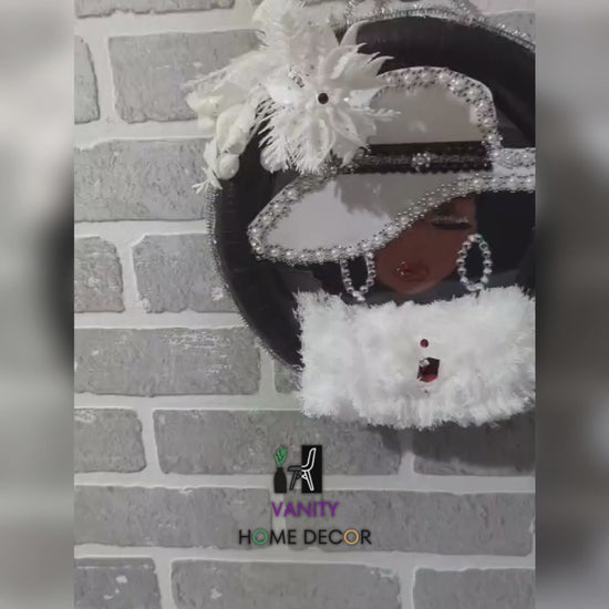 Handmade Lady White Hat Wreath