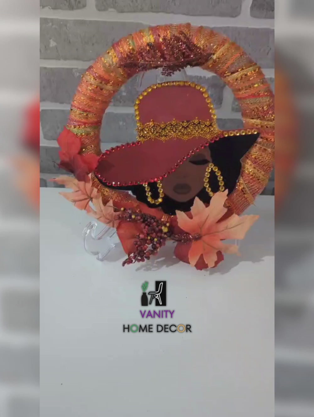 Handmade Lady Orange Wreath
